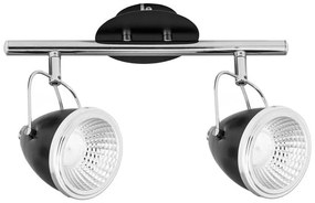 Aldabra Oliver mennyezeti lámpa GU10-es foglalat, 2 LED izzó, 5,5W fekete-króm