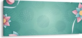 Kép - Körök virággal (120x50 cm)