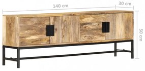 tömör mangófa TV-szekrény 140 x 30 x 50 cm