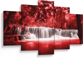 Kép - Vízesés, piros (150x105 cm)