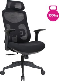 Irodai szék, fekete, teherbírás 150 kg, SULIVAN