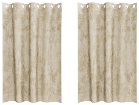Velúr Függönyök 2 db Szemfüggönnyel Krém 175x140 cm