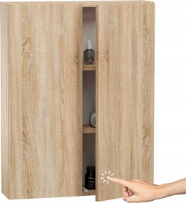 Függő fürdőszoba szekrény Sonoma tölgy világos 80cm fürdőszoba faszerű