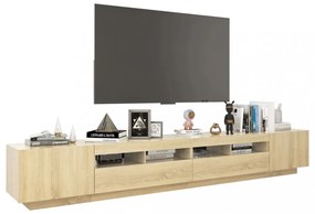sonoma tölgy színű TV-szekrény LED-lámpákkal 260 x 35 x 40 cm