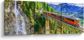 Kép - Matterhorn, Zermatt, Valais, Svájc (órával) (90x30 cm)