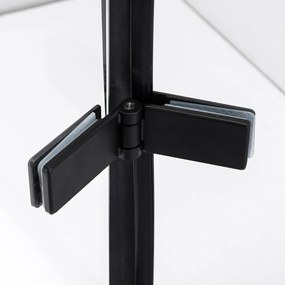 Stuxi Verona Black 120x120 cm szögletes csuklóajtós zuhanykabin, 6 mm vízlepergető üveggel, fekete elemekkel