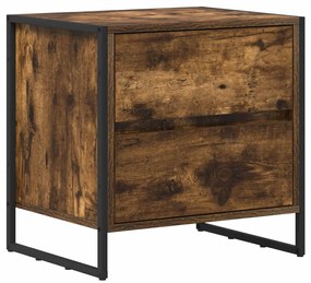 vidaXL Éjjeli asztal 2 pcs Füstös tölgy 50 x 39.5 x 50 cm Faanyag