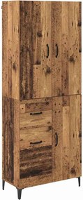 vidaXL Magasfiú Falra szerelhető Öreg fa 69,5 x 34 x 180 cm Faanyag