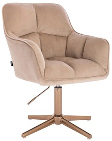 HR550CROSS Latte modern velúr szék arany lábbal
