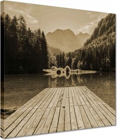 Vászonkép 30x30 Híd a hegyekben Hegyek