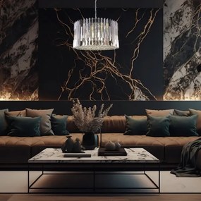 Csillár láncon RITZ 12xE14/40W/230V átm. 54 cm fényezett króm