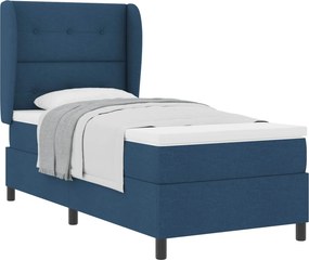 vidaXL Boxrugós ágy matracmal fejtámlával Kék 80 x 200 cm szövet