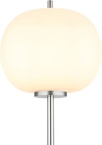 Globo 15345SNO Állólámpa fém nikkel matt, üveg fehér, lábkapcsoló a kábelben, ø: 300mm, M:1600mm, kábelhossz 1800mm, nem tartozék: 1x E27 60W 230V