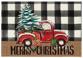 Karácsonyi asztali terítő MERRY CHRISTMAS 30x45 cm, fehér