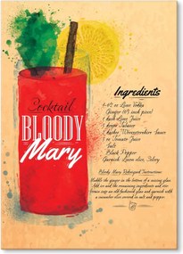 Fém poszter Ital Bloody Mary Ajándék 22 x 31 cm