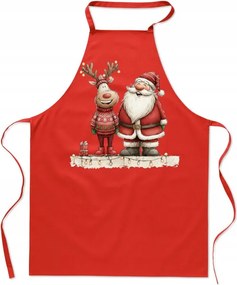 Konyhai kötény Vidám Mikulás rénszarvas karácsonyi ajándék