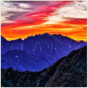 Poszterek 140x140 Hegyi táj nyugattal