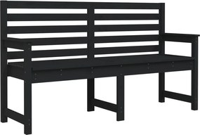 vidaXL fekete tömör fenyőfa kerti pad 159,5x48x91,5 cm