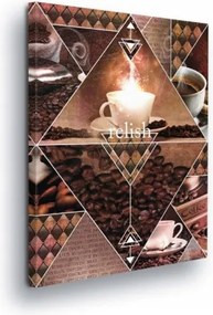 Vászonkép 40x60 Kávé szemes csésze eszpresszó aroma geometria modern