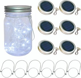 6 db-os Led befőttesüveg fedél szett Mason befőttesüveg fedél fehér 70mm*15mm