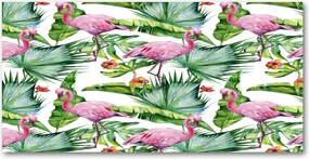 Fotó-üvegkép Flamingók növények 140x70