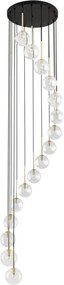 TK LIGHTING 10182 AURORA Többágú Függesztett Lámpa Fekete, Átlátszó, Arany G9 IP20