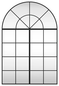 fekete ívelt vas fali tükör 80x120 cm