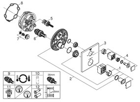 GROHE 24154000 - GROHTHERM CUBE termosztátos csaptelep, fényes króm