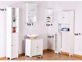 Magas fürdőszoba szekrény, fehér, ATENE TYP 1