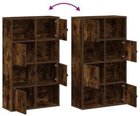 füstös tölgy színű szerelt fa könyvszekrény 60x24x101,5 cm