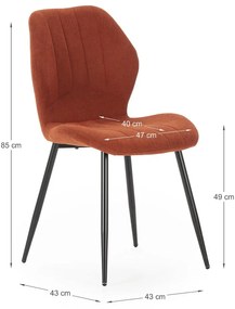 Téglavörös étkezőszék szett 4 db-os Milu – Marckeric
