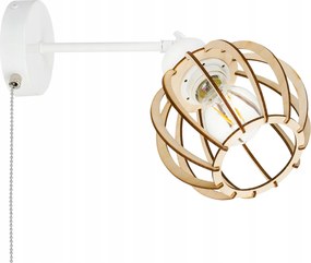 Fali lámpa E27-es fali loft gömb fa on/off kapcsoló lánc