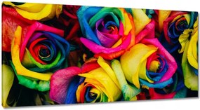 Vászonkép 115x55 Színes rózsák Virágok