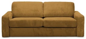 Mustársárga kordbársony kinyitható kanapé 195 cm Nona – Makamii