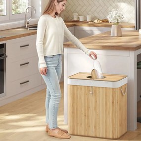 Bambusz szennyestartó kivehető hálóval