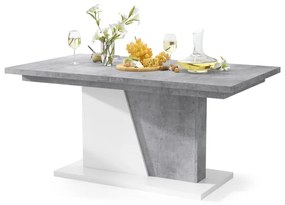 Mazzoni NOBLE NOIR Millenium Beton/Fehér Matt - 218 cm-es NYITHATÓ ASZTAL!