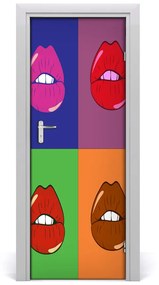 Fotótapéta ajtóra színes ajkak 75x205 cm