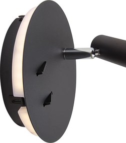 Modern Fekete Fali Lámpa LED-del és USB-C-vel - Croft