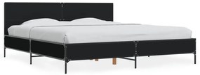 fekete szerelt fa és fém ágykeret 180 x 200 cm