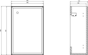 Cersanit S801-569 - MILLE falra szerelhető fürdőszobai szekrény mosdóval, 40x22 cm, fekete