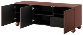 Sonatia II háromajtós TV szekrény, rejtett fiókkal - 150 cm - bordó