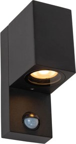 LUCIDE 69802-01-30 ZARO Fali Lámpa Mozgásérzékelővel Fekete GU10 IP44