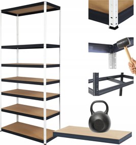 Tárolószekrény fém állvány Helios 270x120x50cm 7Px175kg Tömör