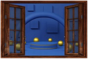 Poszterek 60x40 Classic Gold Blue Golyók