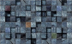 Flizelin fotótapéta Fa blokkok textúra hatás 254x184 +ragasztó