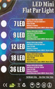 18 LED-es színes Projektor Reflektor Világítás