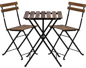 STILISTA Kerti bisztró készlet 2 szék + asztal fa / fém