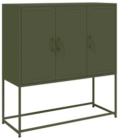 olívazöld acél magasszekrény 100,5 x 39 x 107 cm