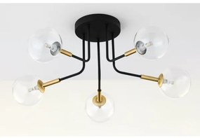 Jupiter 2040 - Felületre szerelhető csillár BURANO 5xG9/10W/230V fekete/arany/átlátszó