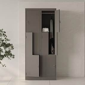 „L” típusú fémszekrény JULIA, 800 x 1850 x 450 mm, antracit